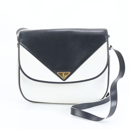 Vintage YSL Yves Saint Laurent Triangle Plate Leather Shoulder Bag Crossbody