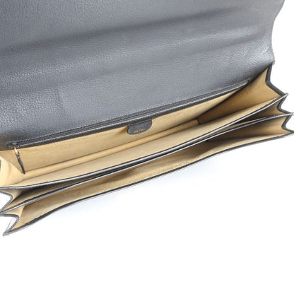 Gucci Leather Business Bag Document Bag Briefcase Tote Commuter Black Gold