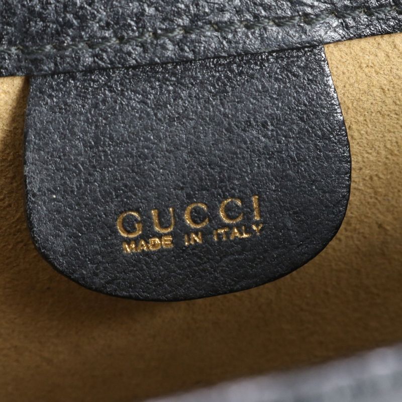 Gucci Leather Business Bag Document Bag Briefcase Tote Commuter Black Gold