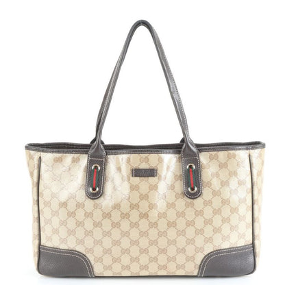 Gucci GG Crystal Princy Leather Tote Bag Shoulder 293592 Brown Women's EUE