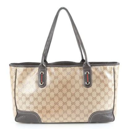 Gucci GG Crystal Princy Leather Tote Bag Shoulder 293592 Brown Women's EUE