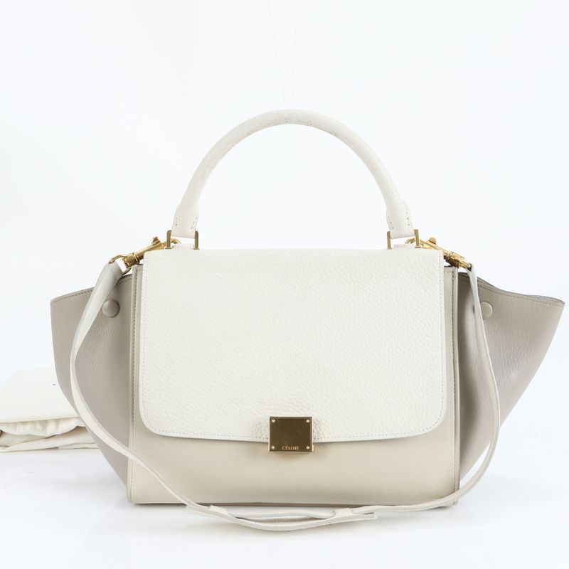 Celine Trapeze Small Leather 2WAY Shoulder Bag Shoulder Tote Hand Gold Hardware