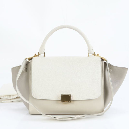 Celine Trapeze Small Leather 2WAY Shoulder Bag Shoulder Tote Hand Gold Hardware