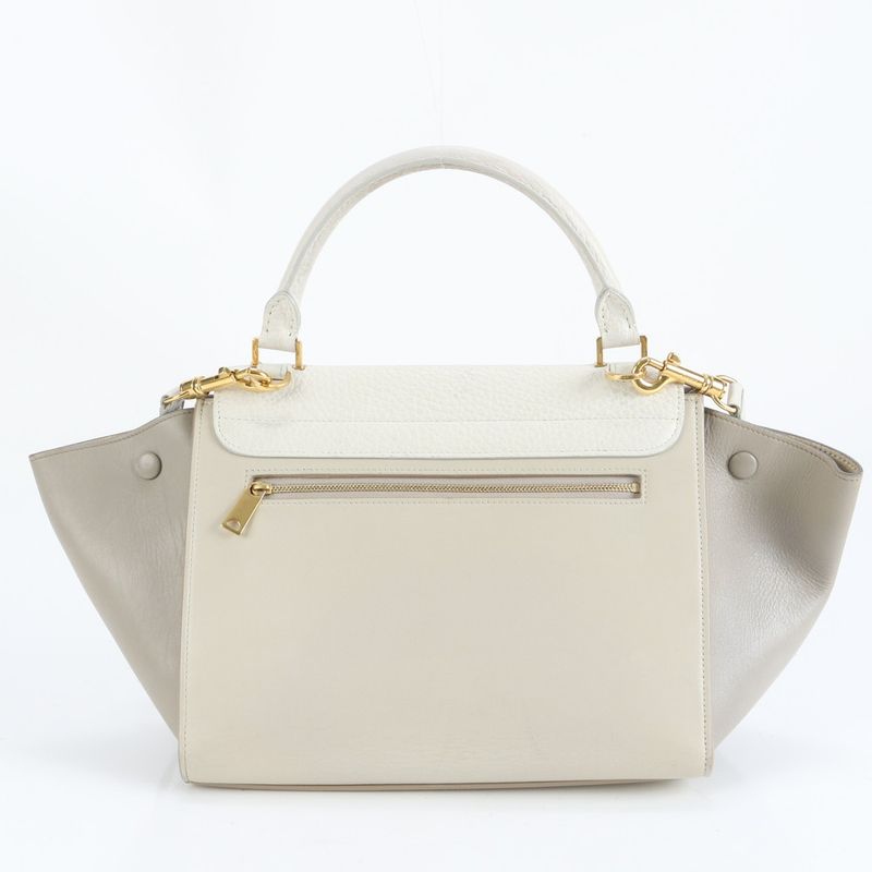 Celine Trapeze Small Leather 2WAY Shoulder Bag Shoulder Tote Hand Gold Hardware