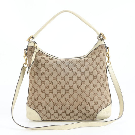 Gucci GG Canvas 326514 Leather Shoulder Bag Hobo One Shoulder Crossbody A4