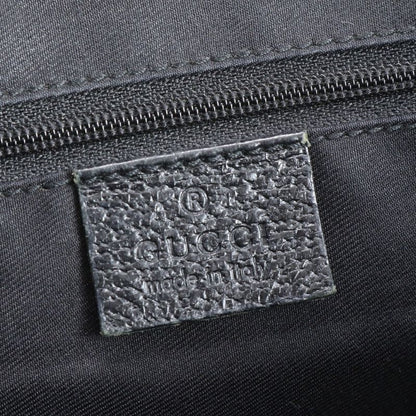 Gucci GG Canvas 203419 Leather Tote Bag Hand Black Silver Hardware A4 Ladies