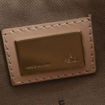 Fendi Zucchino Leather Tote Bag Shoulder Gold Hardware Beige 8bh132 Genuine