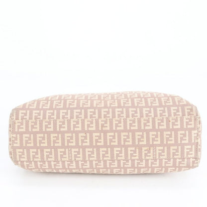 Fendi Zucchino Leather Tote Bag Shoulder Gold Hardware Beige 8bh132 Genuine