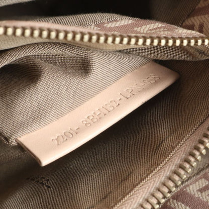 Fendi Zucchino Leather Tote Bag Shoulder Gold Hardware Beige 8bh132 Genuine