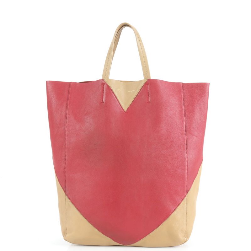 Celine Horizontal Cabas Leather Tote Bag Shoulder Bicolor A4 Women ERE Cx27-8