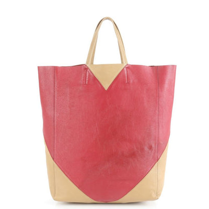 Celine Horizontal Cabas Leather Tote Bag Shoulder Bicolor A4 Women ERE Cx27-8