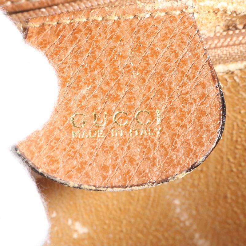 Vintage Gucci Bamboo Leather Tote Bag Hand Brown Gold Hardware 002 1186 A4