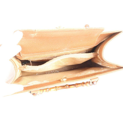 Vintage Gucci Bamboo Leather Tote Bag Hand Brown Gold Hardware 002 1186 A4