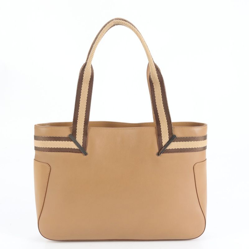 Gucci Sherry Line Leather Tote Bag Shoulder Brown 002-1135 Genuine Leather