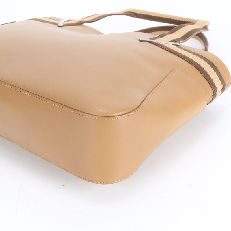 Gucci Sherry Line Leather Tote Bag Shoulder Brown 002-1135 Genuine Leather