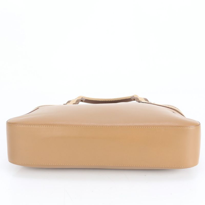 Gucci Sherry Line Leather Tote Bag Shoulder Brown 002-1135 Genuine Leather