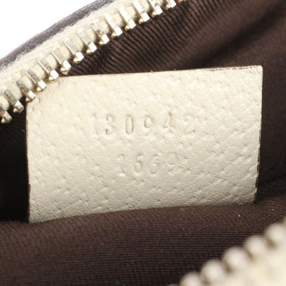 Gucci GG Canvas Abby Leather Handbag Mini Boston Tote 180942 Silver Hardware