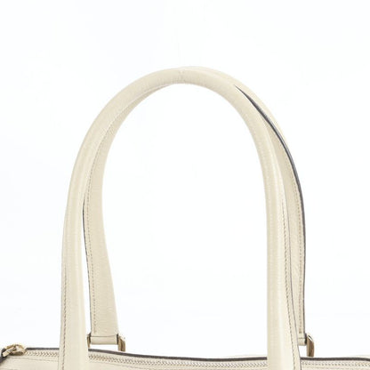 Gucci GG Canvas Abby Leather Handbag Mini Boston Tote 180942 Silver Hardware