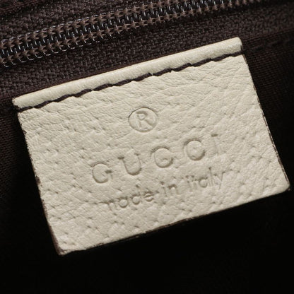 Gucci GG Canvas Abby Leather Handbag Mini Boston Tote 180942 Silver Hardware