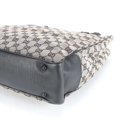 Gucci GG Canvas Bamboo 112530 Leather Tote Bag Shoulder Hand A4 Brown Ladies