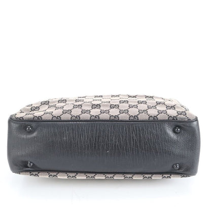 Gucci GG Canvas Bamboo 112530 Leather Tote Bag Shoulder Hand A4 Brown Ladies