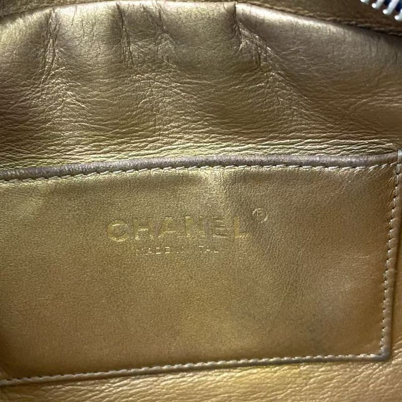 Chanel Coco Mark Waist Pouch Serial No 30 Leather Black Body Bag Gold