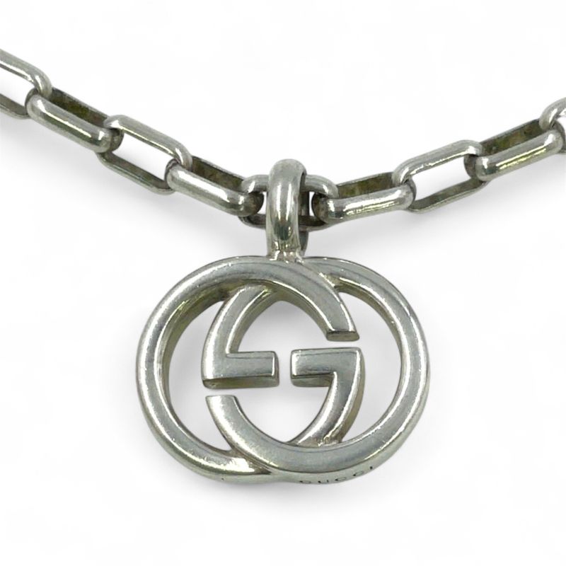 Gucci Interlocking G Logo Ag925 Silver Necklace