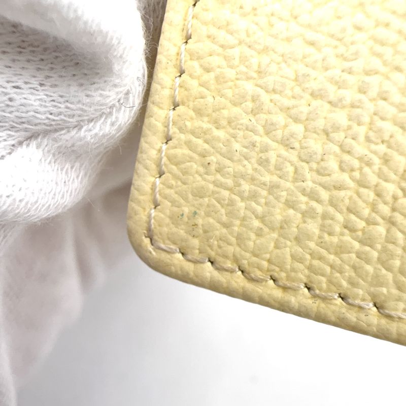 Chanel Coco Button Serial No 9 Leather Off-white Card Case Gold