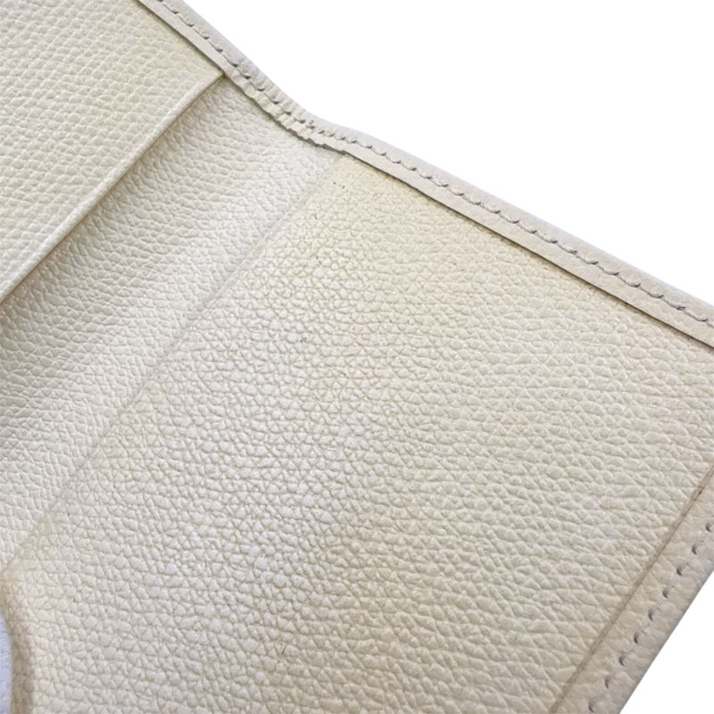 Chanel Coco Button Serial No 9 Leather Off-white Card Case Gold