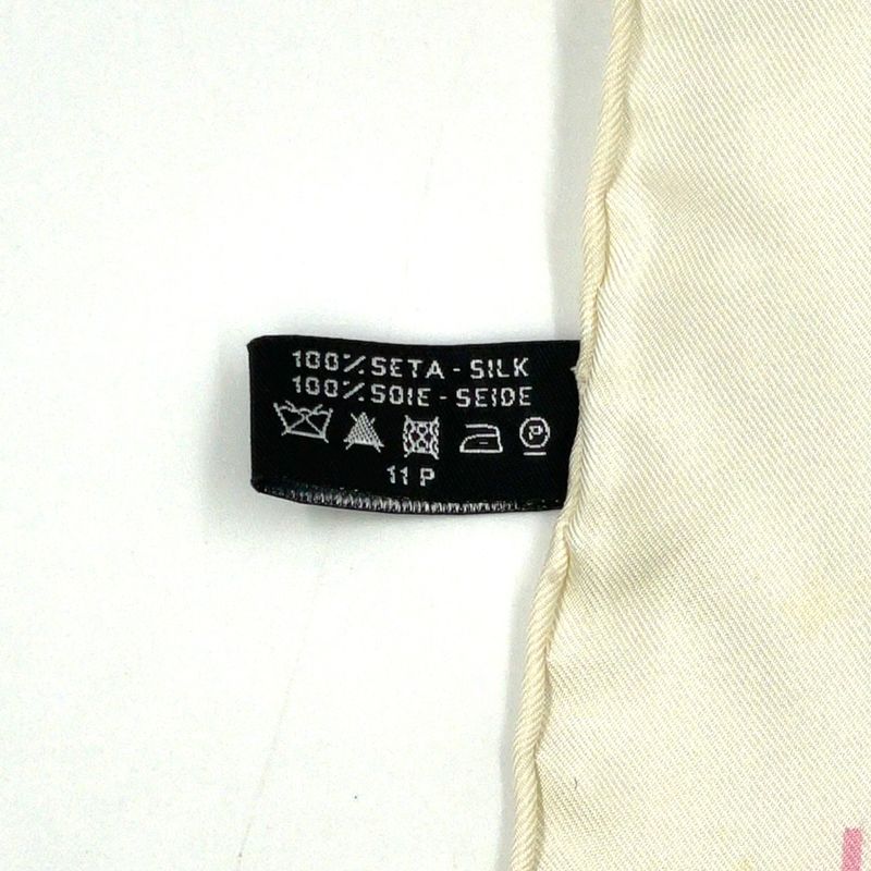 Chanel Camellia-patterned Silk Off-white Scarf