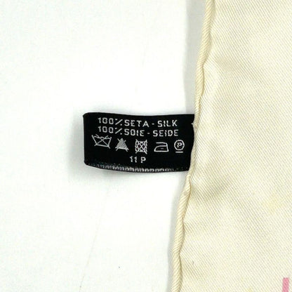 Chanel Camellia-patterned Silk Off-white Scarf