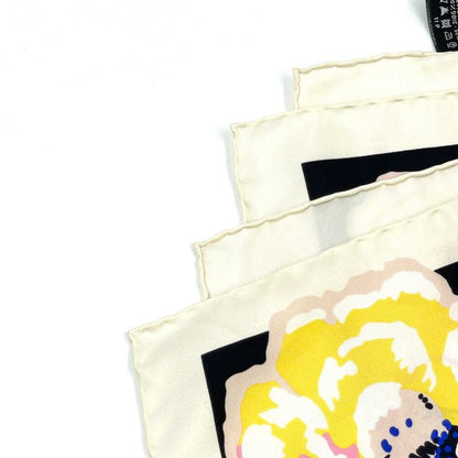 Chanel Camellia-patterned Silk Off-white Scarf