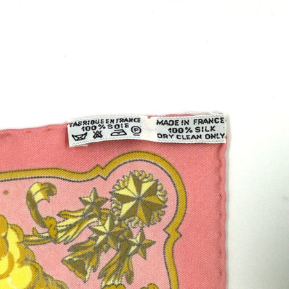 Hermes Mini Carré Petit Carré Carriage-print Silk Pink Scarf
