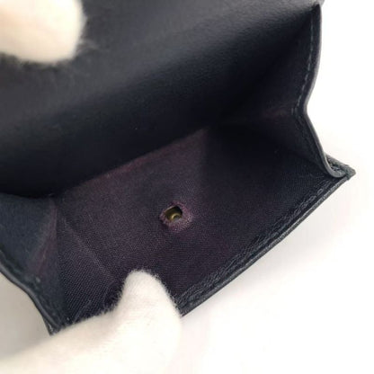 Balenciaga Leather Paper Mini Leather Black Trifold Wallet Silver