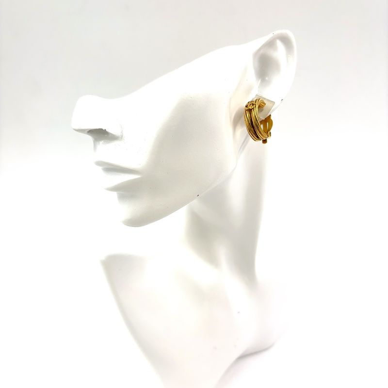 Chanel Coco Mark Loop GP Gold Earrings