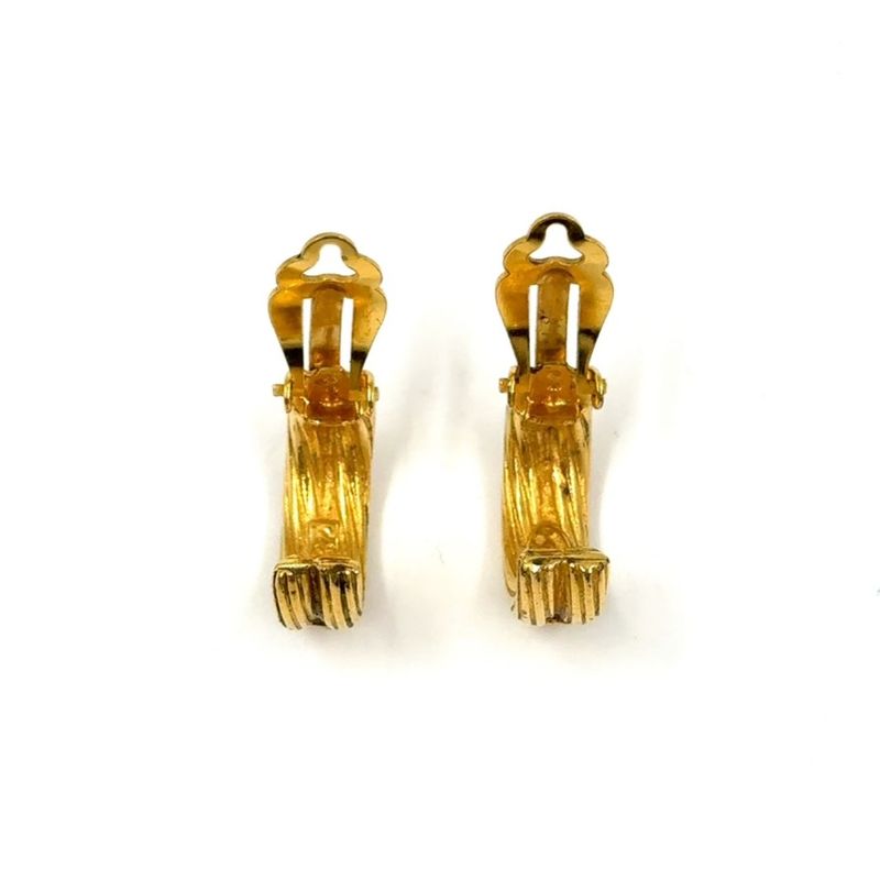 Chanel Coco Mark Loop GP Gold Earrings