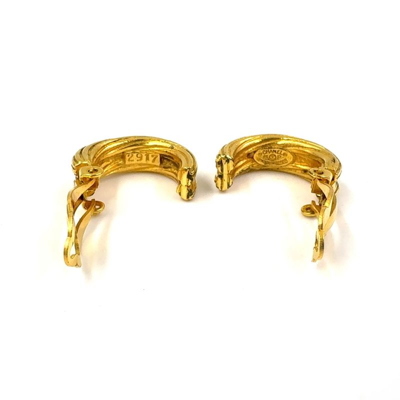Chanel Coco Mark Loop GP Gold Earrings