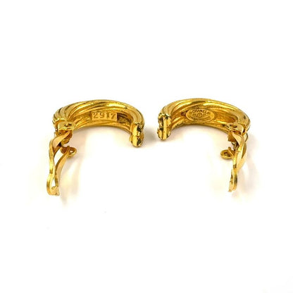 Chanel Coco Mark Loop GP Gold Earrings