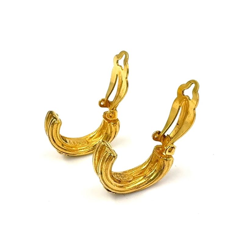 Chanel Coco Mark Loop GP Gold Earrings