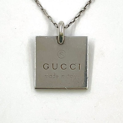 Gucci Pendant Logo Plate Sv925 Silver Necklace 223869