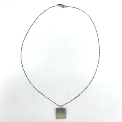 Gucci Pendant Logo Plate Sv925 Silver Necklace 223869