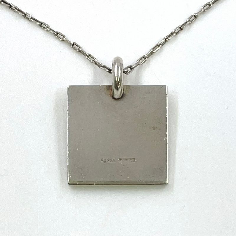 Gucci Pendant Logo Plate Sv925 Silver Necklace 223869