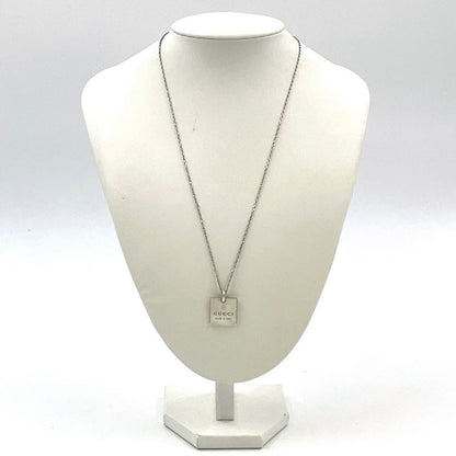 Gucci Pendant Logo Plate Sv925 Silver Necklace 223869