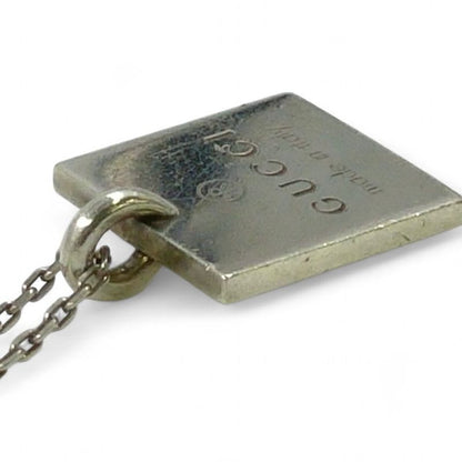 Gucci Pendant Logo Plate Sv925 Silver Necklace 223869