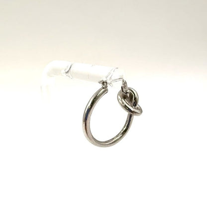 Celine Knot Small Hoop Rhodium Finish On One Side Only Metal Silver Earrings