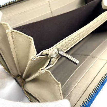 Gucci Shimmer Ggcharm Round Zipper Leather Black And Blue Wallet Gold