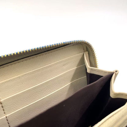 Gucci Shimmer Ggcharm Round Zipper Leather Black And Blue Wallet Gold