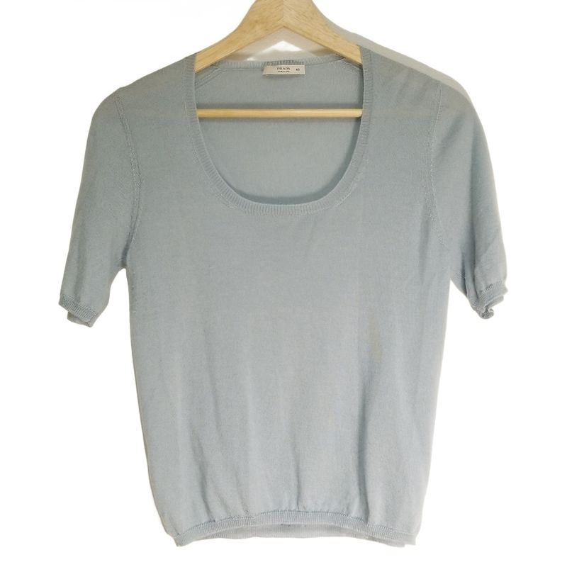 Prada Short Sleeved Sweater Size 40 M Women - Light Blue Crew Neck