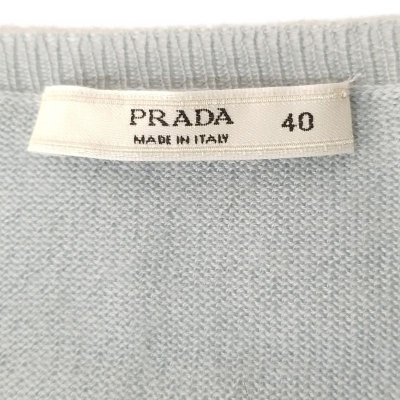 Prada Short Sleeved Sweater Size 40 M Women - Light Blue Crew Neck