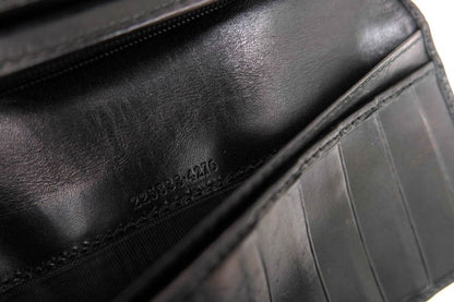 Gucci Long Wallet Men Leather Genuine Black 225833 Diamante Bifold with Coin